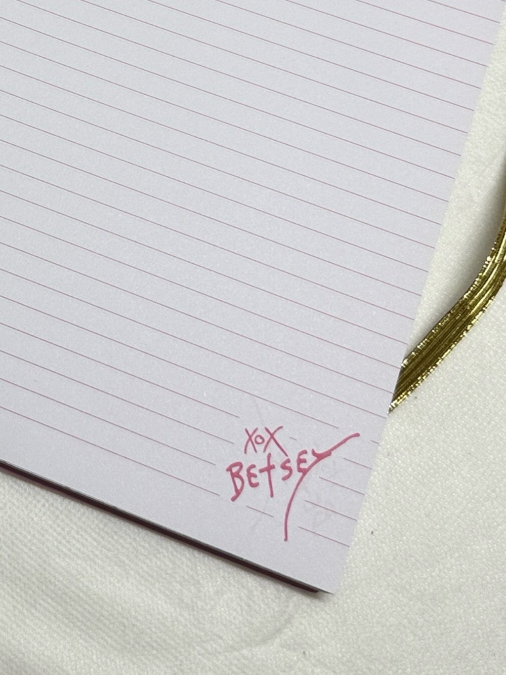 Betsey Johnson Pink Doodle Spiral Notebook with Gold Elastic - Picture 6 of 7